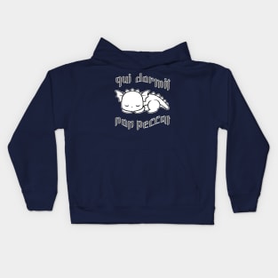 Dreaming dragon: calming shades of gray with gothic lettering Kids Hoodie